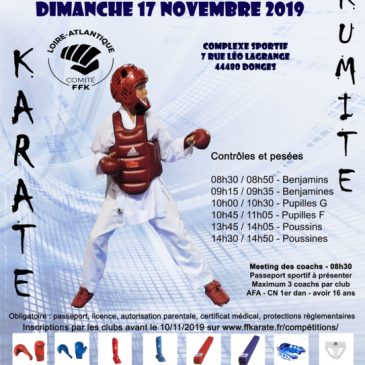 Coupe Départemental Kumite – 17 Nov 2019